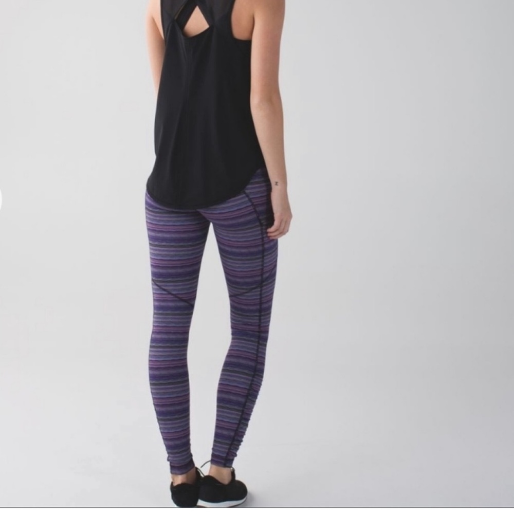 Lululemon Womens Speed Tight IV Size 4 Violet Purple Space Dye Twist Leggings